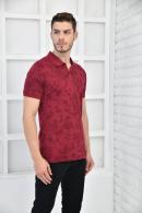 Bordo Erkek Desenli Pike Polo Yaka Slim Fit T-Shirt F51603